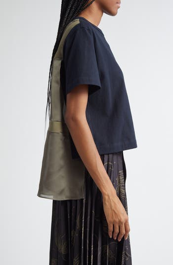 Sacai Nylon Twill & Cotton Jersey T-Shirt | Nordstrom