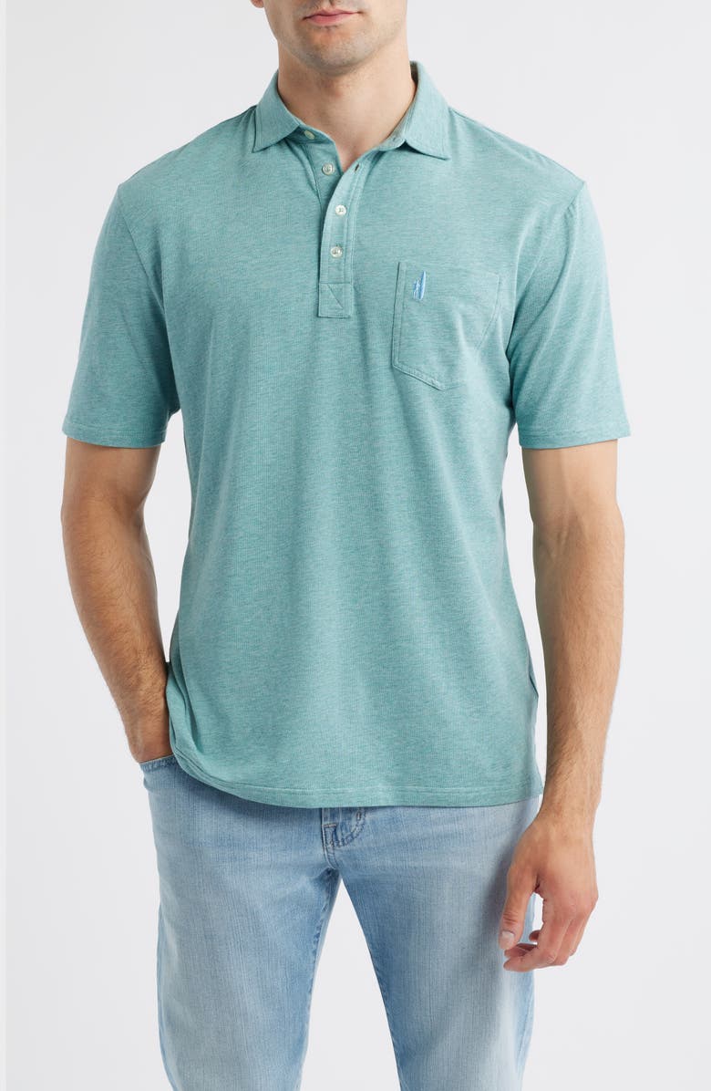 johnnie-O Heathered Original 2.0 Pocket Polo, Main, color, Mako