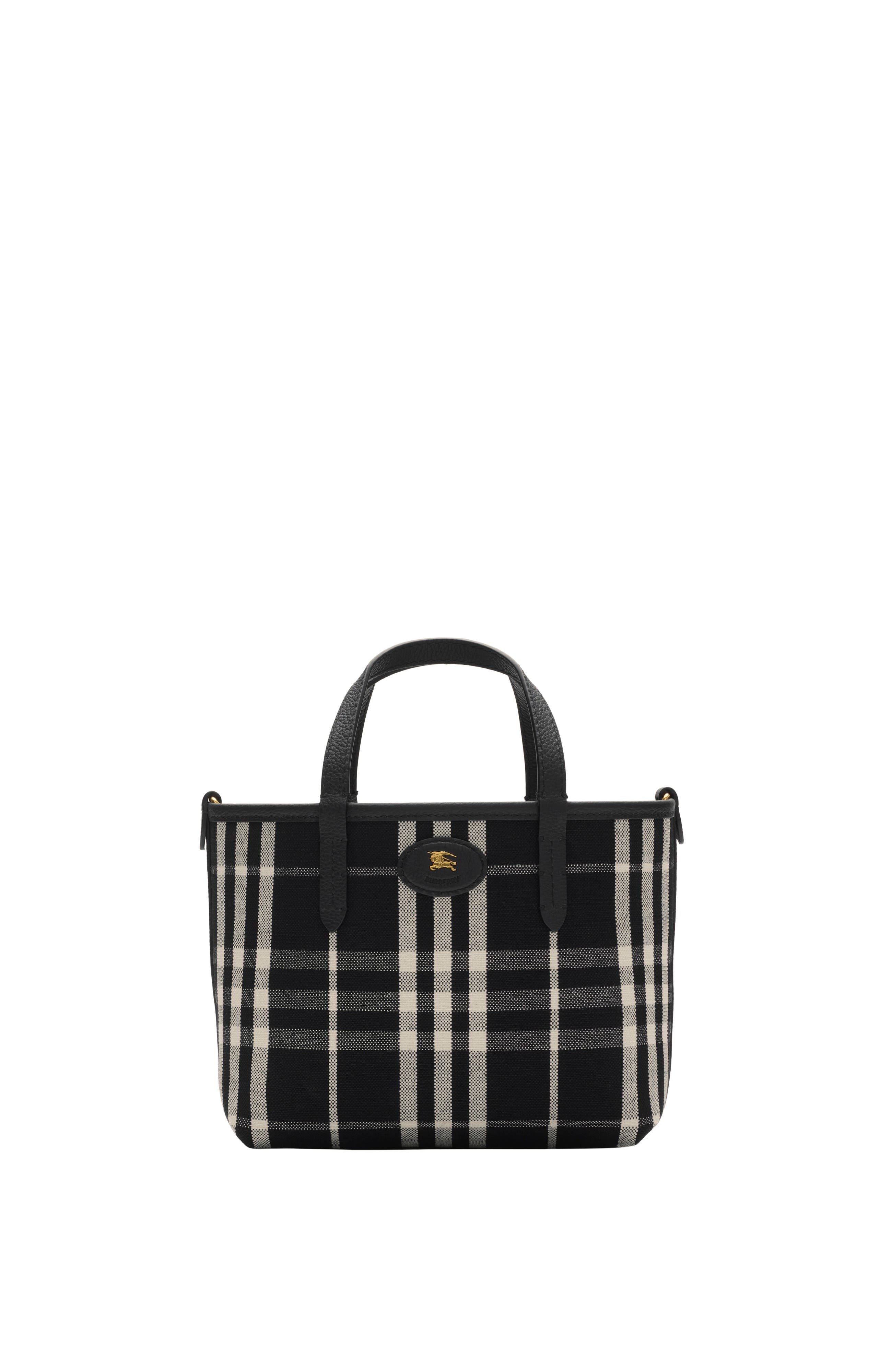 Burberry Mini Reversible Bloomsbury Tote, Main, color, Black/Calico Beige