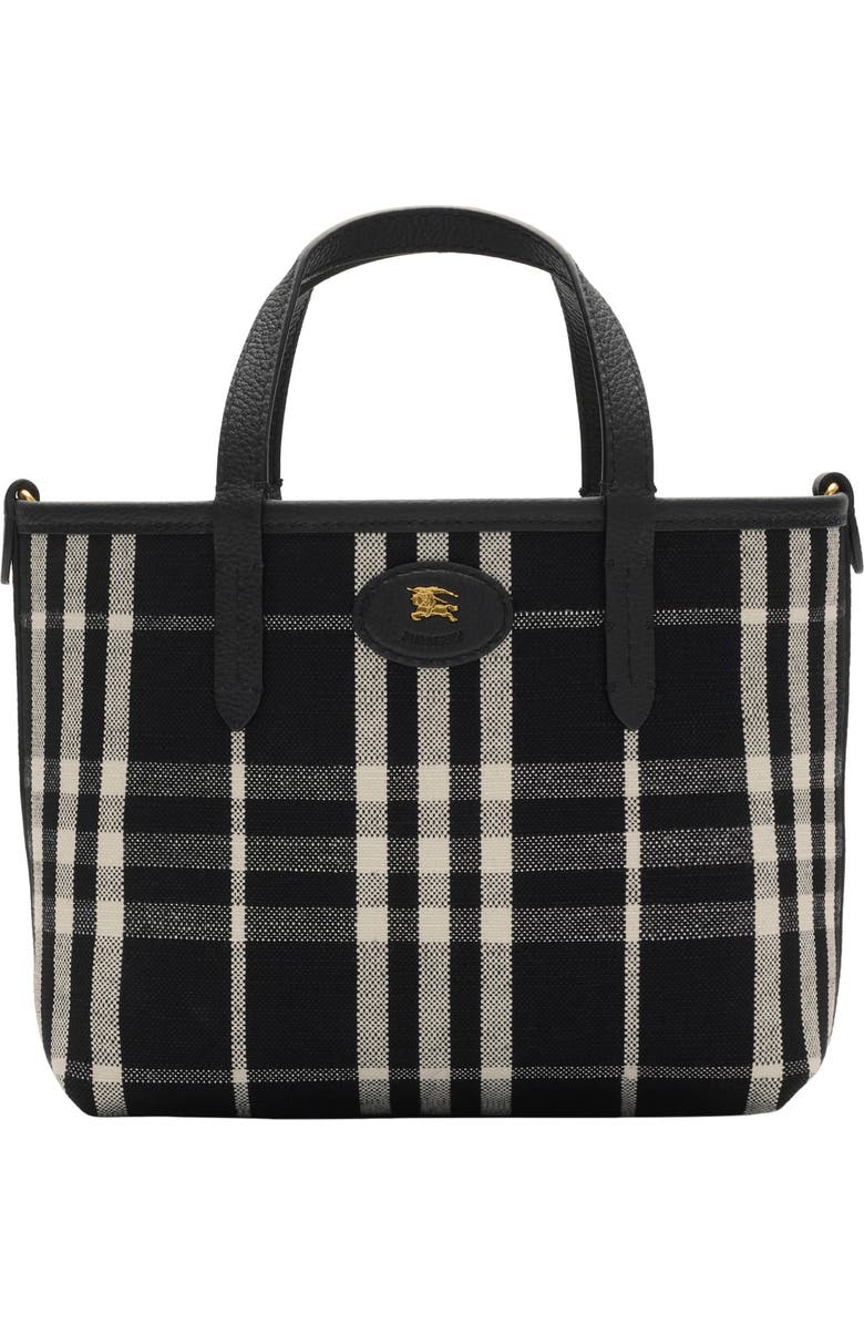 Burberry Mini Reversible Bloomsbury Tote, Main, color, Black/Calico Beige