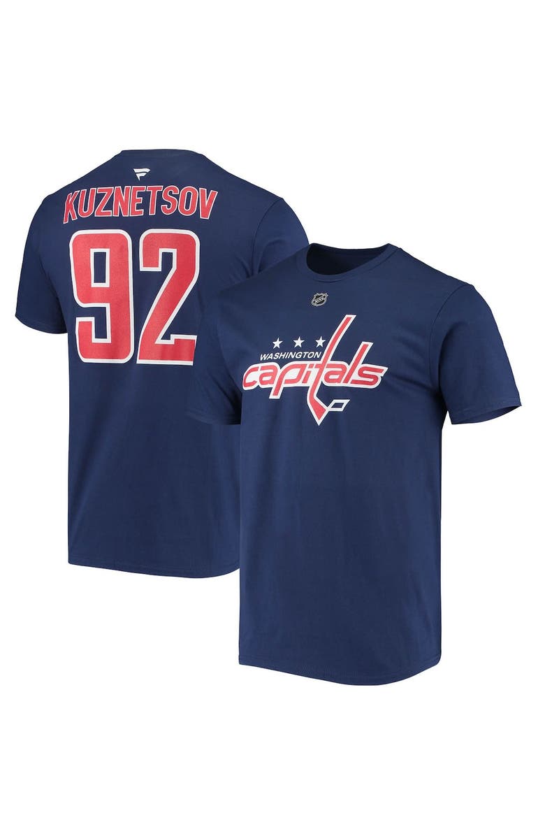 FANATICS Men's Fanatics Branded Evgeny Kuznetsov Navy Washington Capitals Name & Number T-Shirt, Main, color,