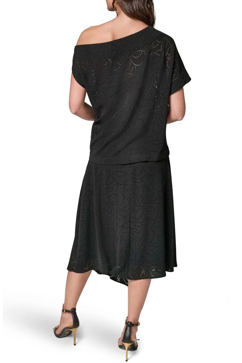 Laser Cut One-Shoulder Top, Alternate, color, BLACK
