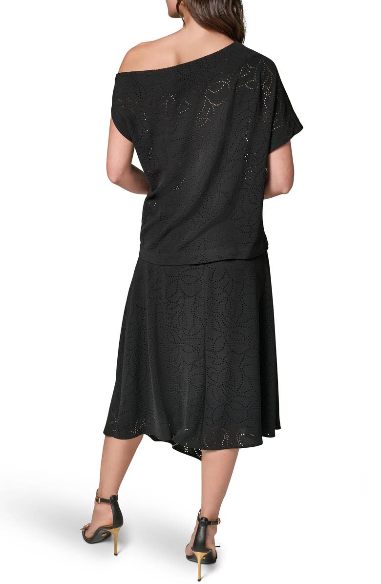 Donna Karan New York Laser Cut One-Shoulder Top, Alternate, color,