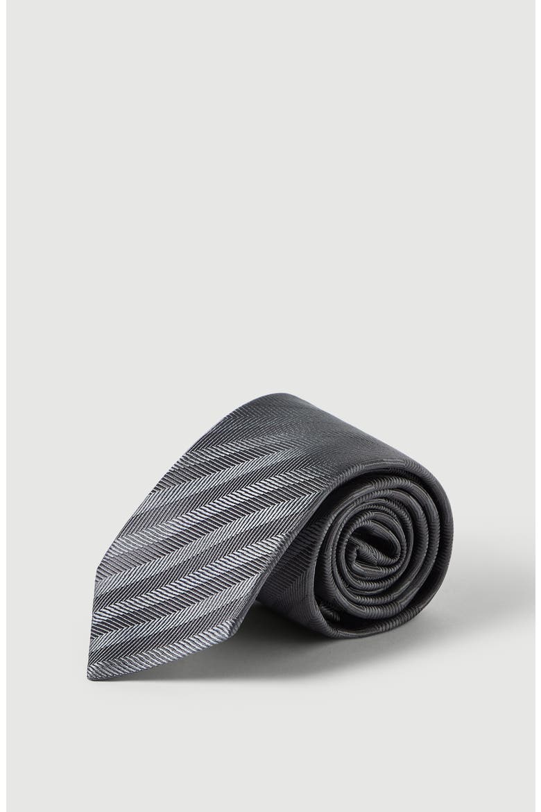 Silk chevron tie, Alternate, color, Dark Grey