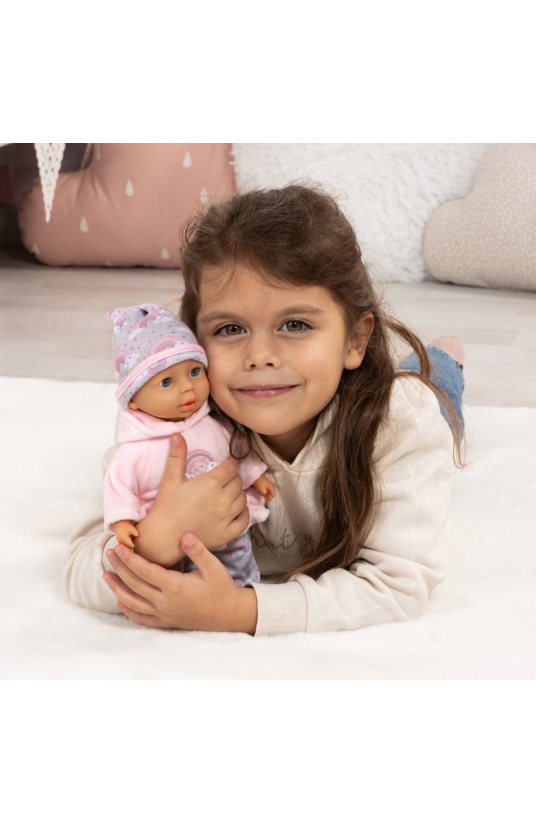 Bayer Design My First Baby, Pink & Rainbow Pajama Outfit, 11 Inch Soft Body Doll, Toddlers 10mo+, Alternate, color, Multicolored