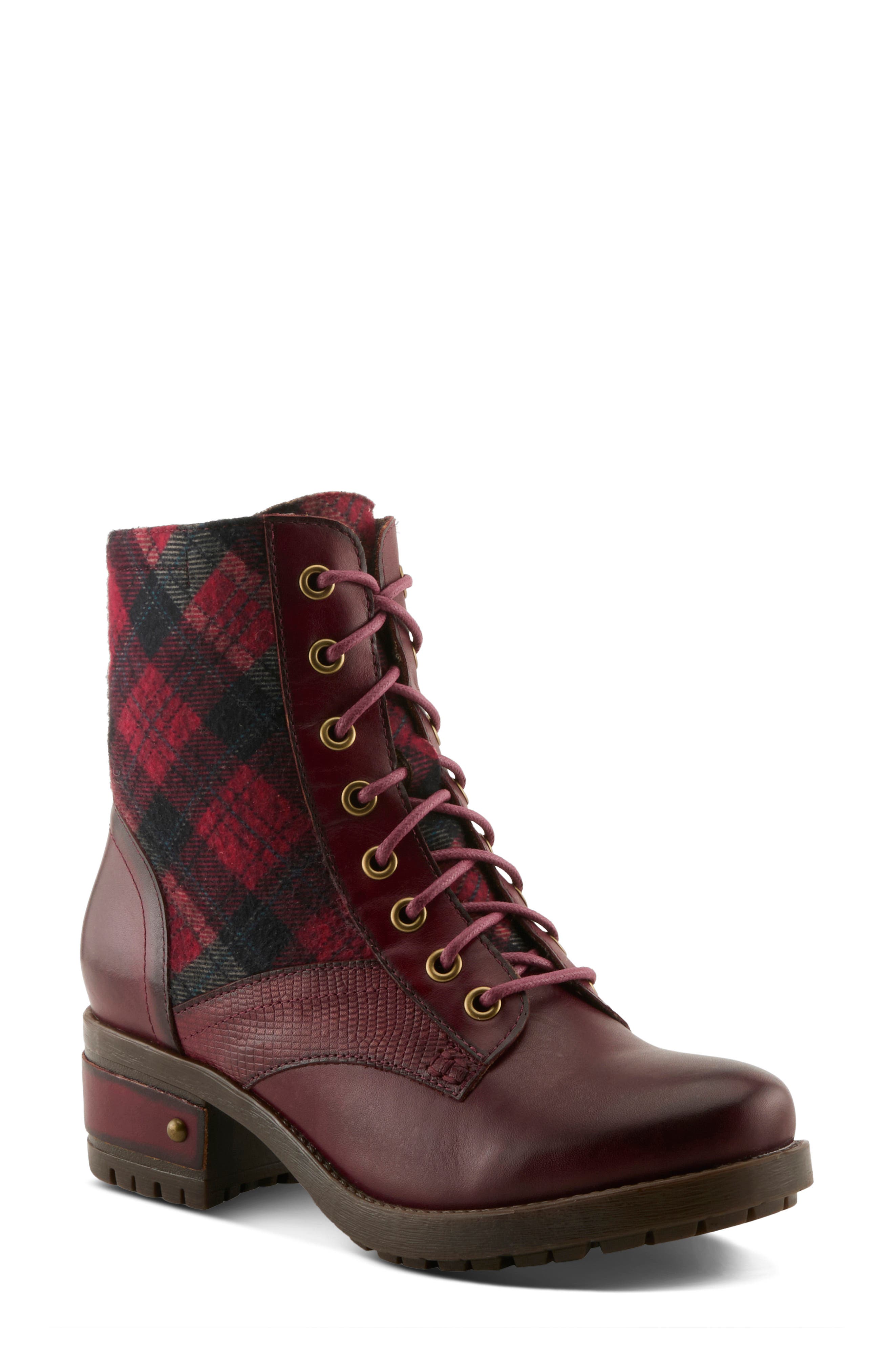 Marty Combat Boot, Main, color, BORDEAUX MULTI