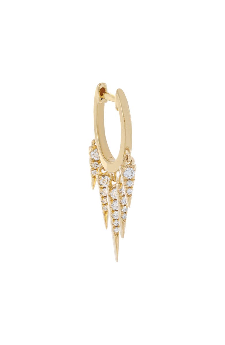 BY ADINA EDEN Diamond Dangle Spike Huggie Earring 14K, Main, color, 