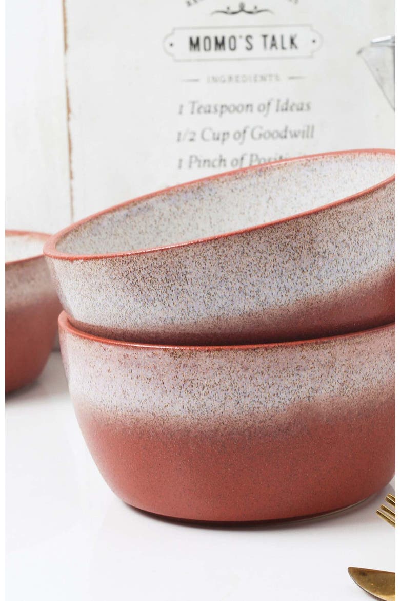 Vince Stoneware 4-Piece Bowl Set, Alternate, color, Red