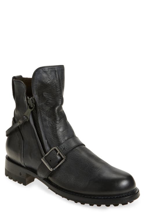 John Varvatos Folsom Double Zip Boot in Mineral Black 