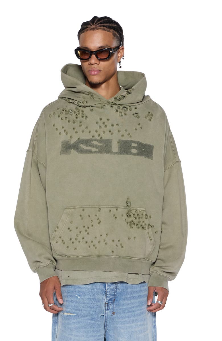 Ksubi Blasted Ekcess Oversize Hoodie, Alternate, color,