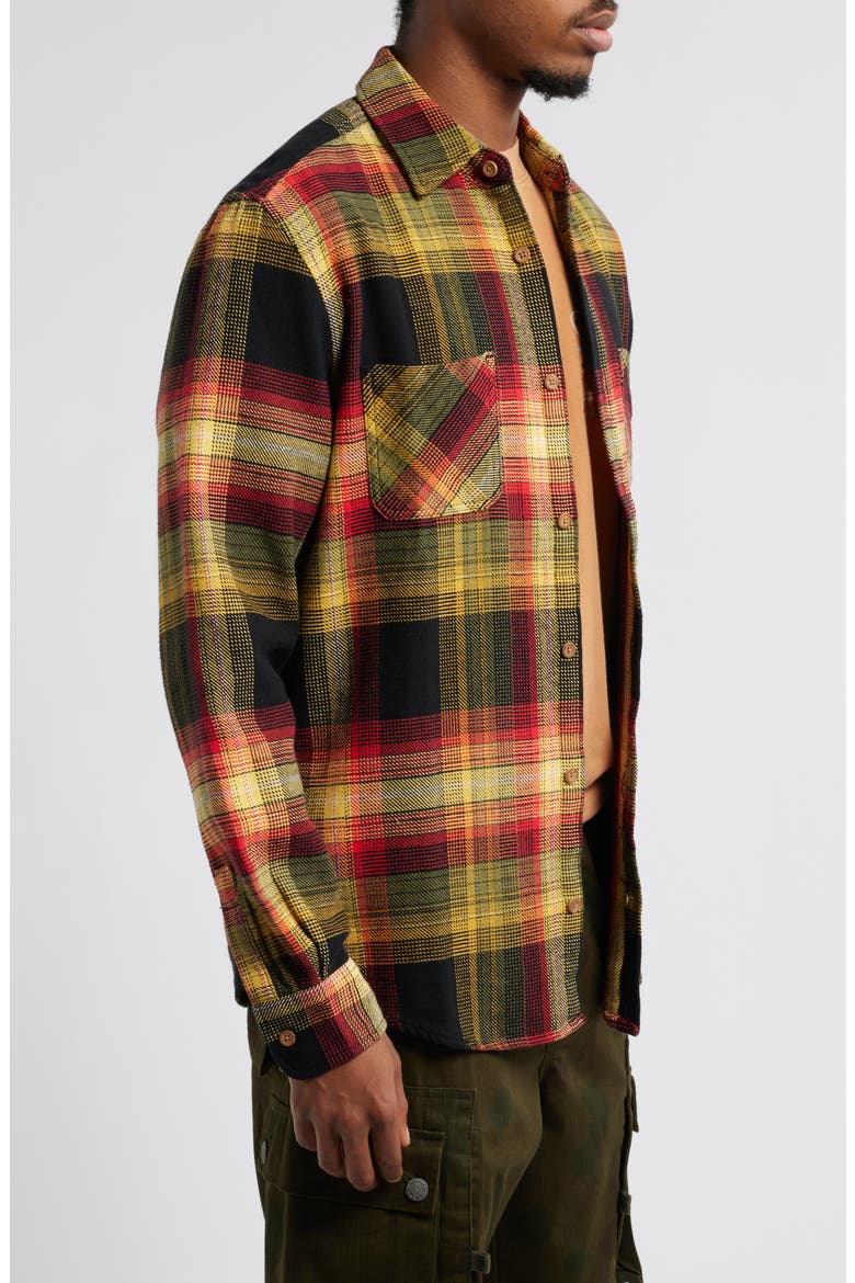 Blocky Plaid Cotton Flannel Button-Up Overshirt, Alternate, color, PLAID