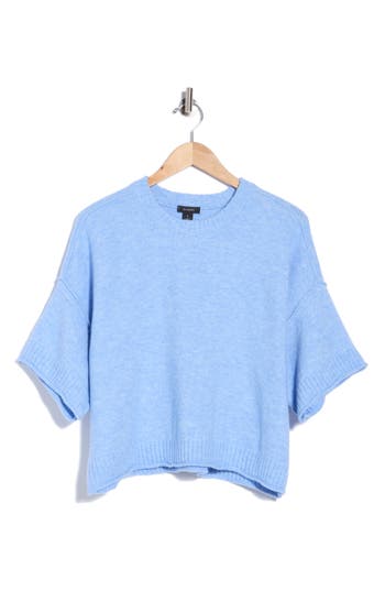 Halogen ® Exposed Seam Drop Shoulder Sweater In Marine Blue