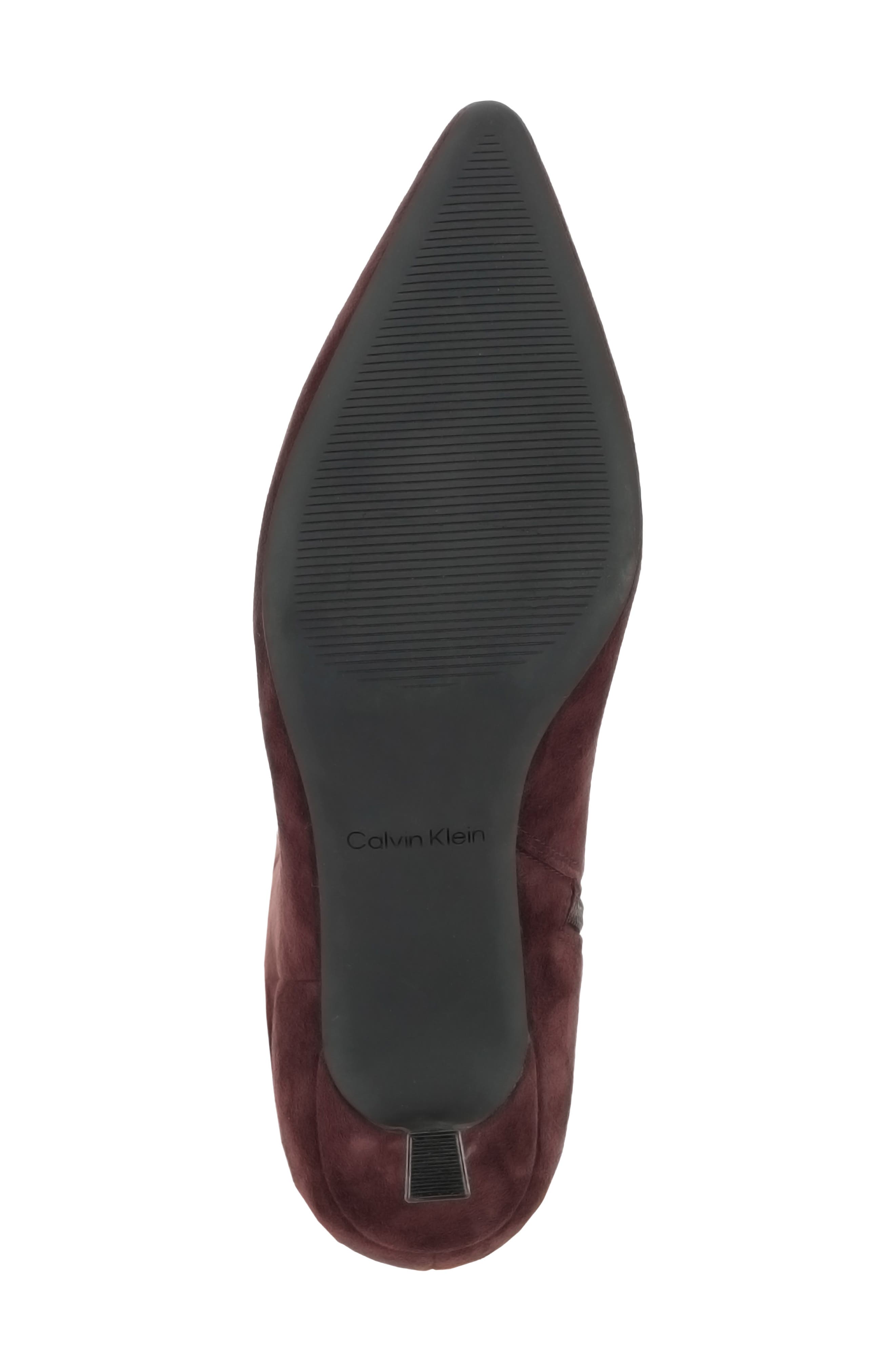 Akenzie Leather Knee High Boot, Alternate, color, DARK RED SUEDE