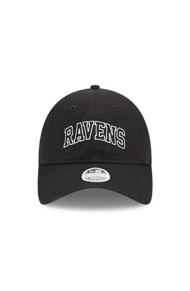 New Era Women's New Era Black Baltimore Ravens Collegiate 9TWENTY Adjustable Hat, Alternate, color,
