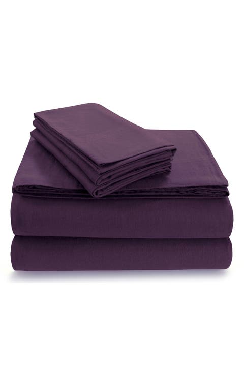 Solid Flannel Sheet Set
