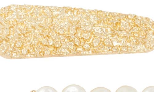 Tasha Assorted 4-pack Crystal & Faux Pearl Hair Clips In Gold