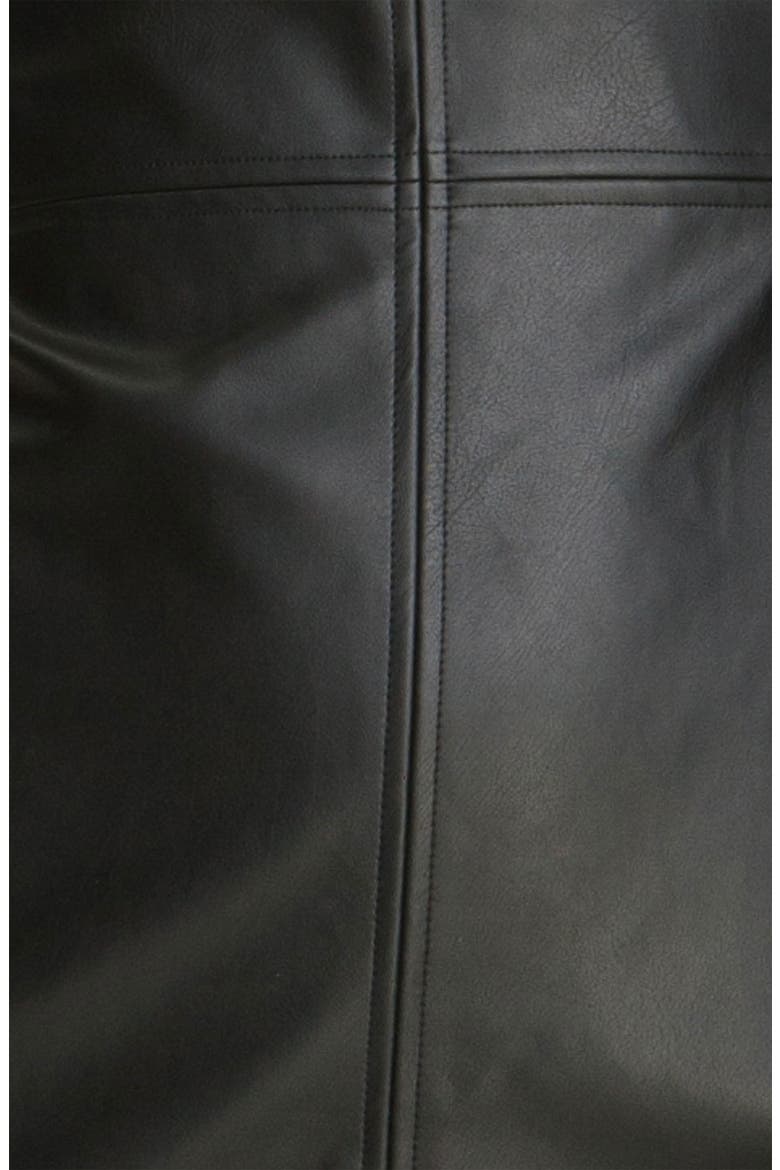 Faux Leather Shift Dress, Alternate, color, BLACK