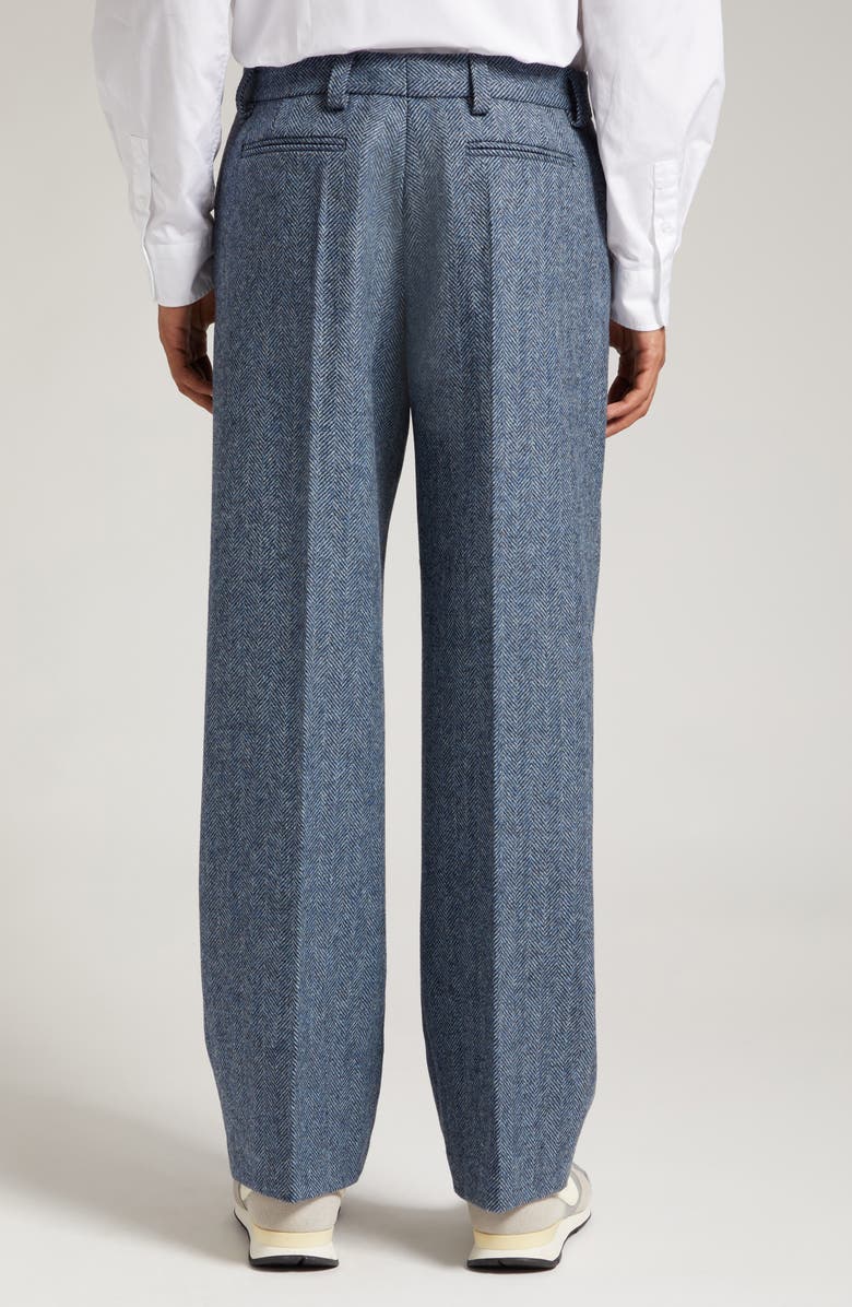 PALMES Pleated Herringbone Wool Trousers, Alternate, color, 