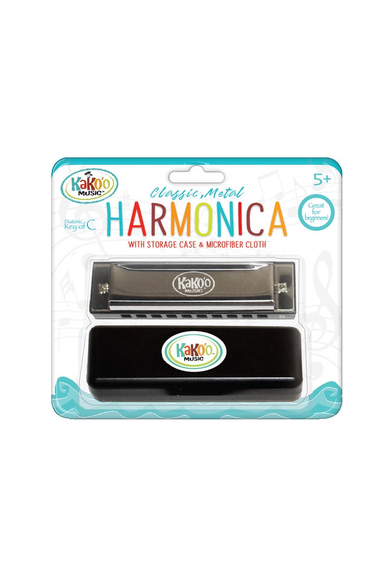 Classic 4 Inch Metal Harmonica With Storage Case, Alternate, color, Multicolored