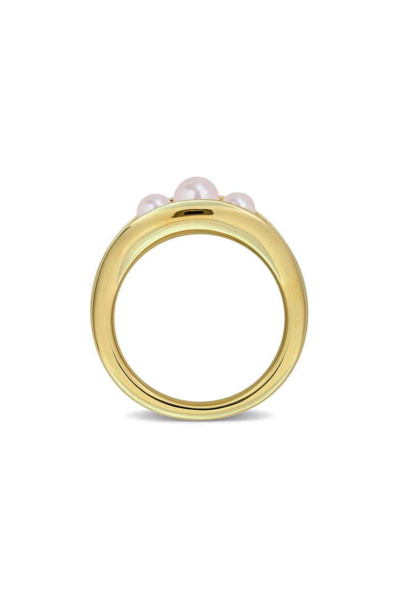 Cultured Freshwater Pearl Curved Ring, Alternate, color, WHITE GOLD