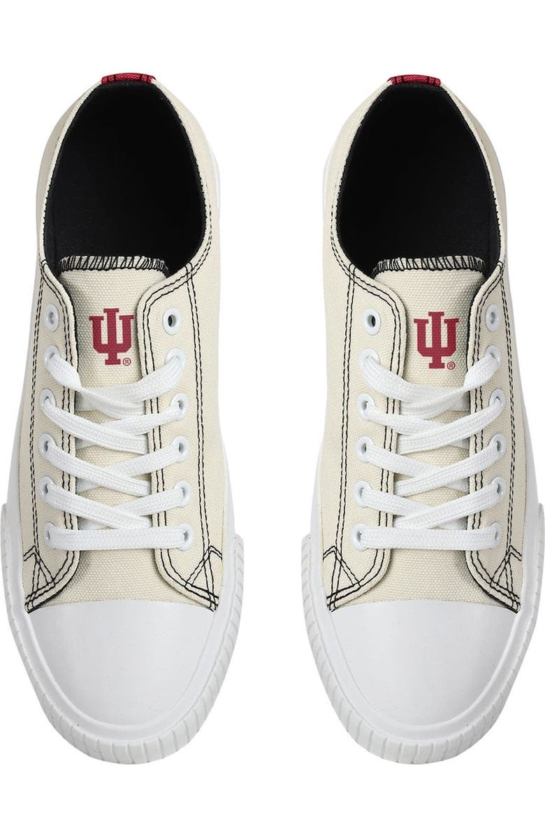 FOCO Women's FOCO Cream Indiana Hoosiers Low Top Canvas Shoes, Alternate, color,