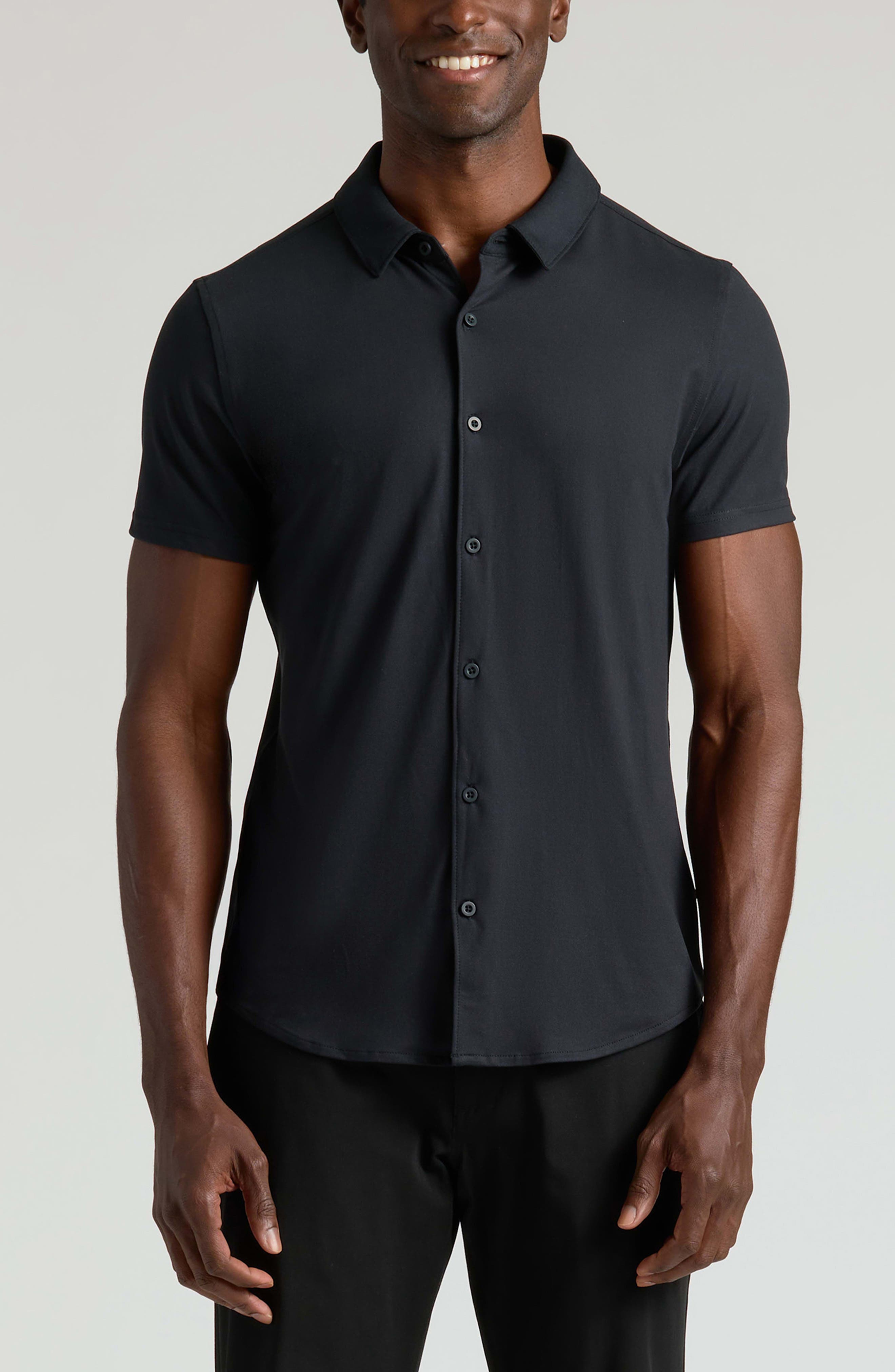 True Classic Comfort Knit Short Sleeve Button-Up Shirt