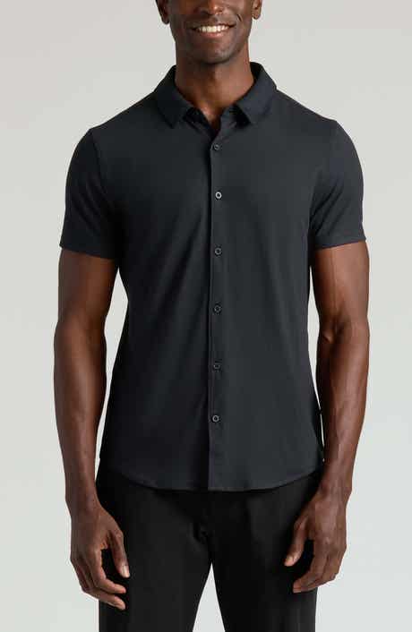 True Classic Comfort Knit Short Sleeve Button-Up Shirt