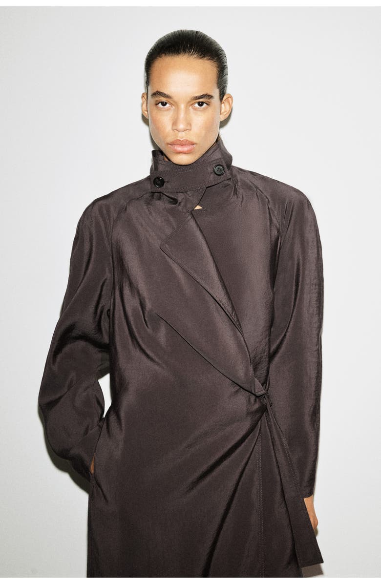 COS Utility Trench-Style Midi Dress, Alternate, color, Dark Brown