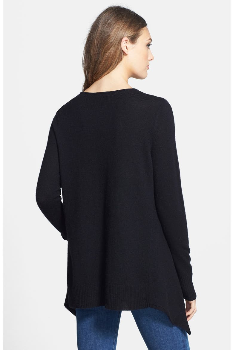 Wool & Cashmere Shark Bite Sweater, Alternate, color, BLACK