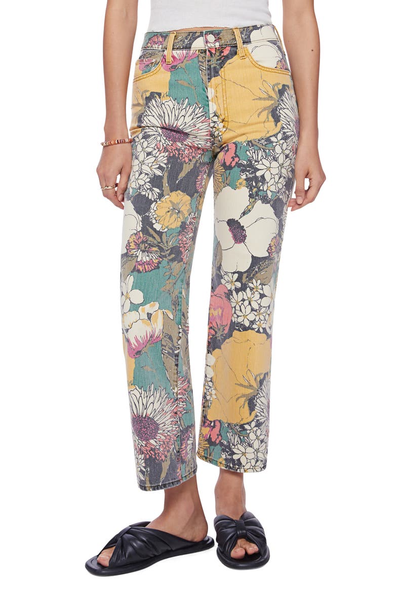 The Rambler Floral Print Ankle Relaxed Straight Leg Jeans, Main, color, BUILD ME UP BUTTERCUP