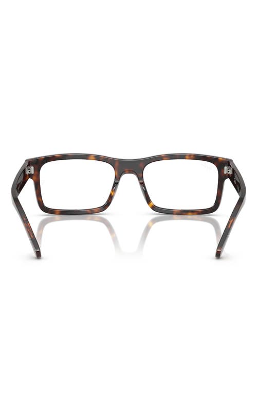 Ray Ban Ray-ban 56mm Rectangle Optical Glasses In Havana