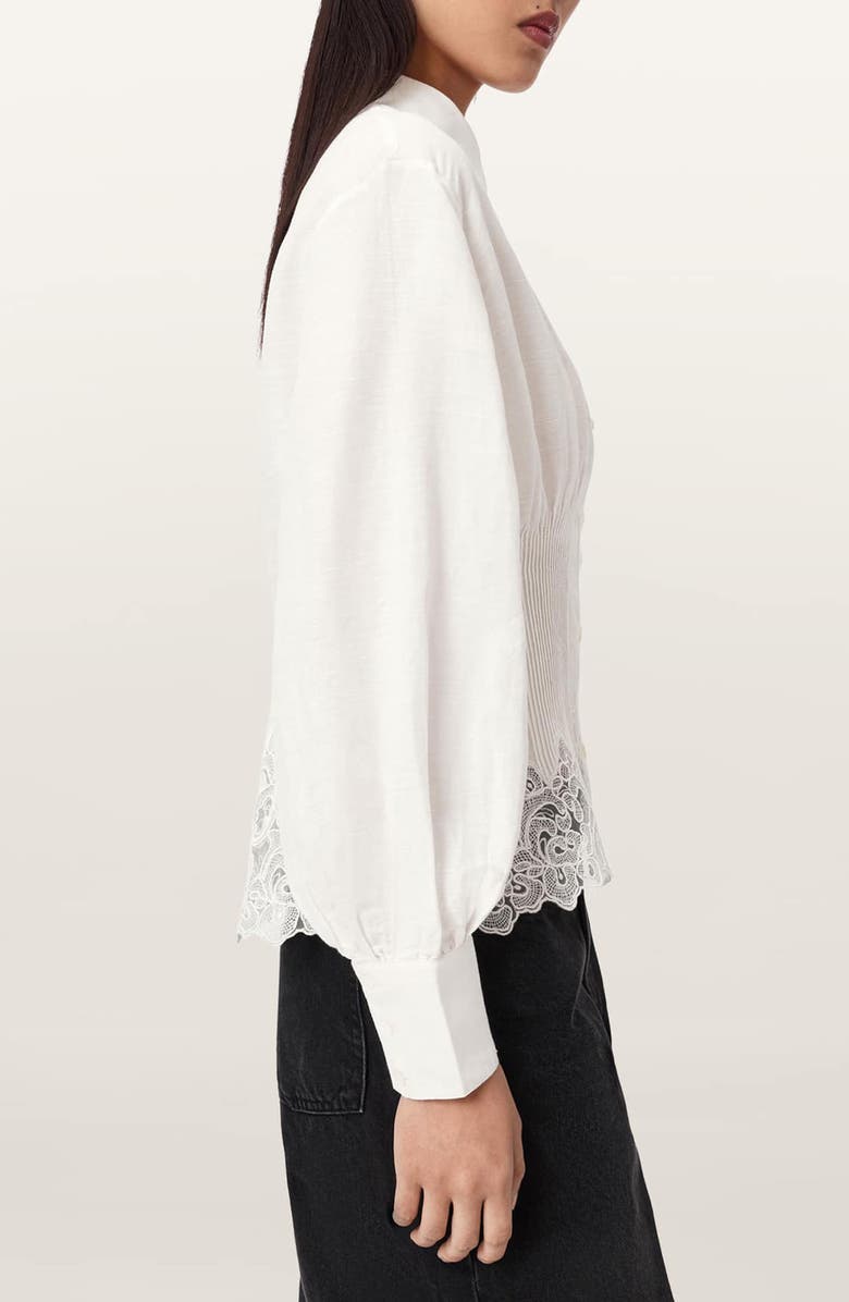 AllSaints Carol Lace Shirt, Alternate, color, White