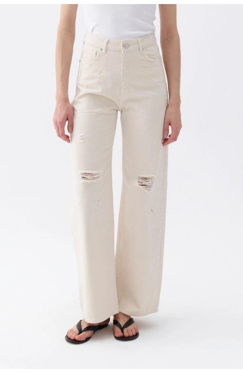 Nocturne Ripped Wide Leg Jeans, Main, color,