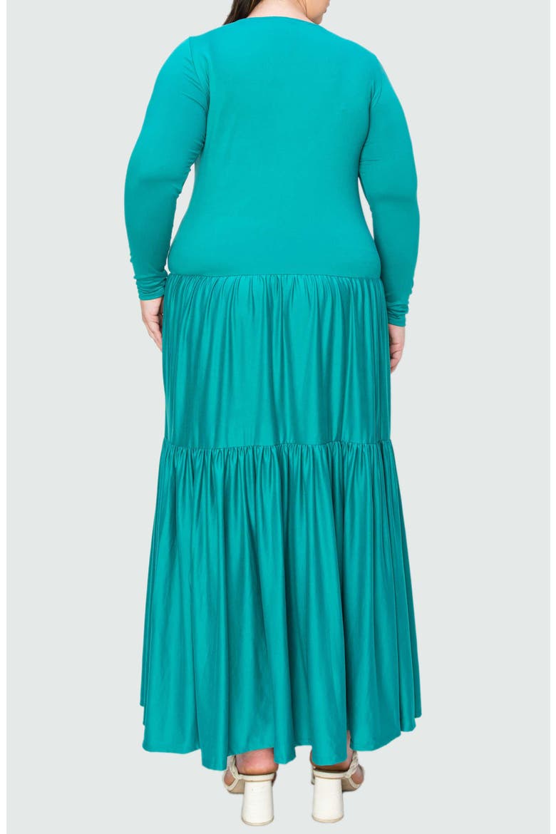 Long Sleeve Maxi Dress, Alternate, color, JADE