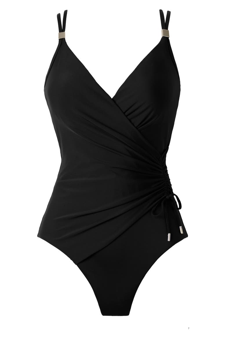 Celeste Cordon Bleu Underwire One-Piece Swimsuit, Alternate, color, BLACK