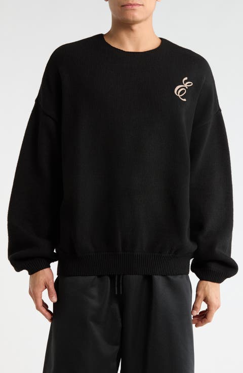 Waffle Knit Crewneck Sweater