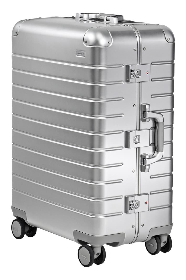 The Medium Suitcase: Aluminum Edition, Alternate, color, SILVER