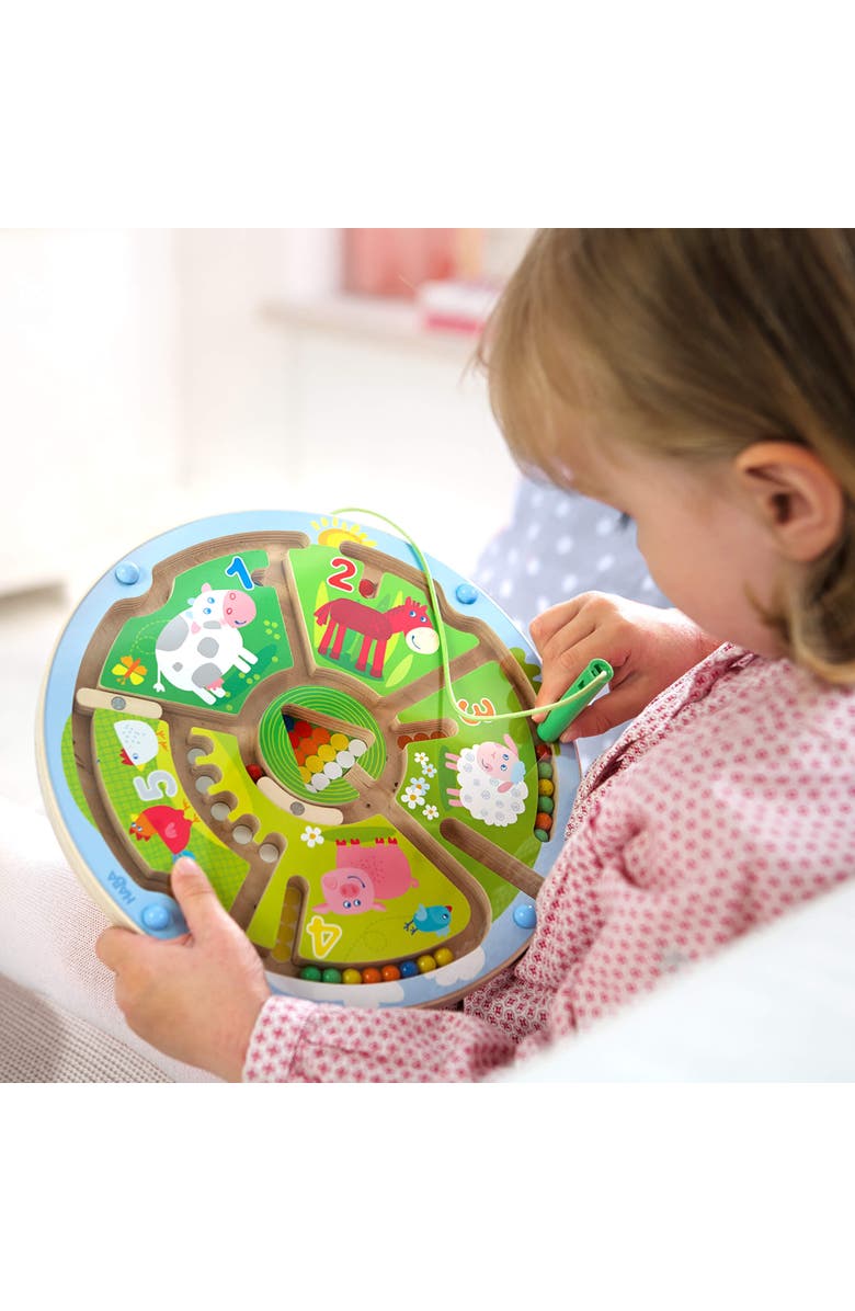 HABA Busy Board for Toddlers 2-4 - Number Maze Magnetic Puzzle Game, Toddler Travel Toys for Preschoolers & Fine Motor STEM Toy, Alternate, color, Multi