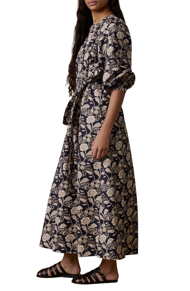 Faherty Kaia Coastal Floral Print Poplin Midi Dress, Alternate, color, Avignon Floral Print