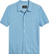 Reigning Champ Piazza Stripe Cotton & Linen Blend Button-Up Shirt