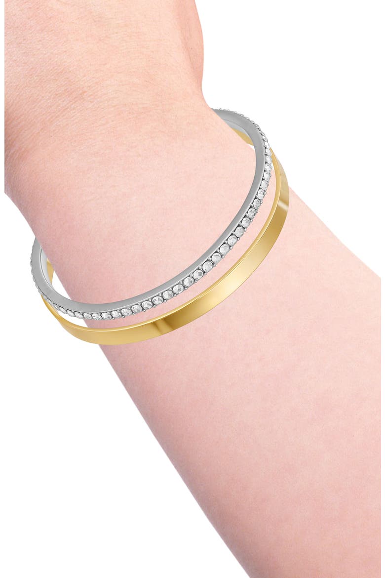 Two-Toned Bangle Set, Alternate, color, GOLDTONE