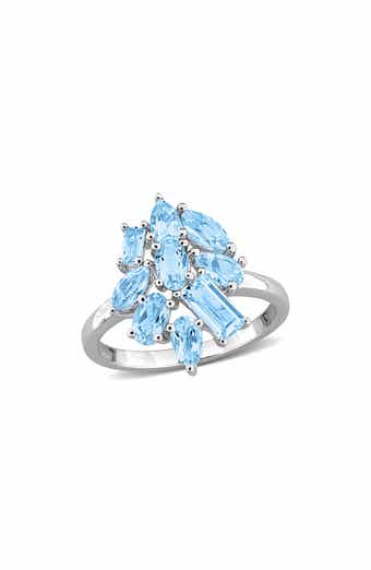 Sky Blue Topaz Multi-Shaped Cluster Ring