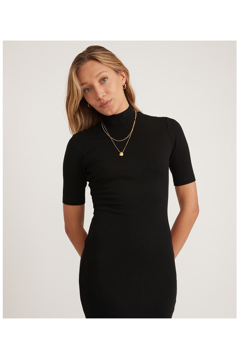 Lexi Rib Dress, Alternate, color, BLACK