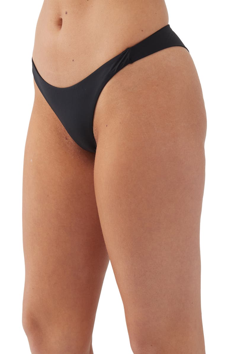 O'Neill Hermosa Saltwater Solids Bikini Bottoms, Alternate, color, Black