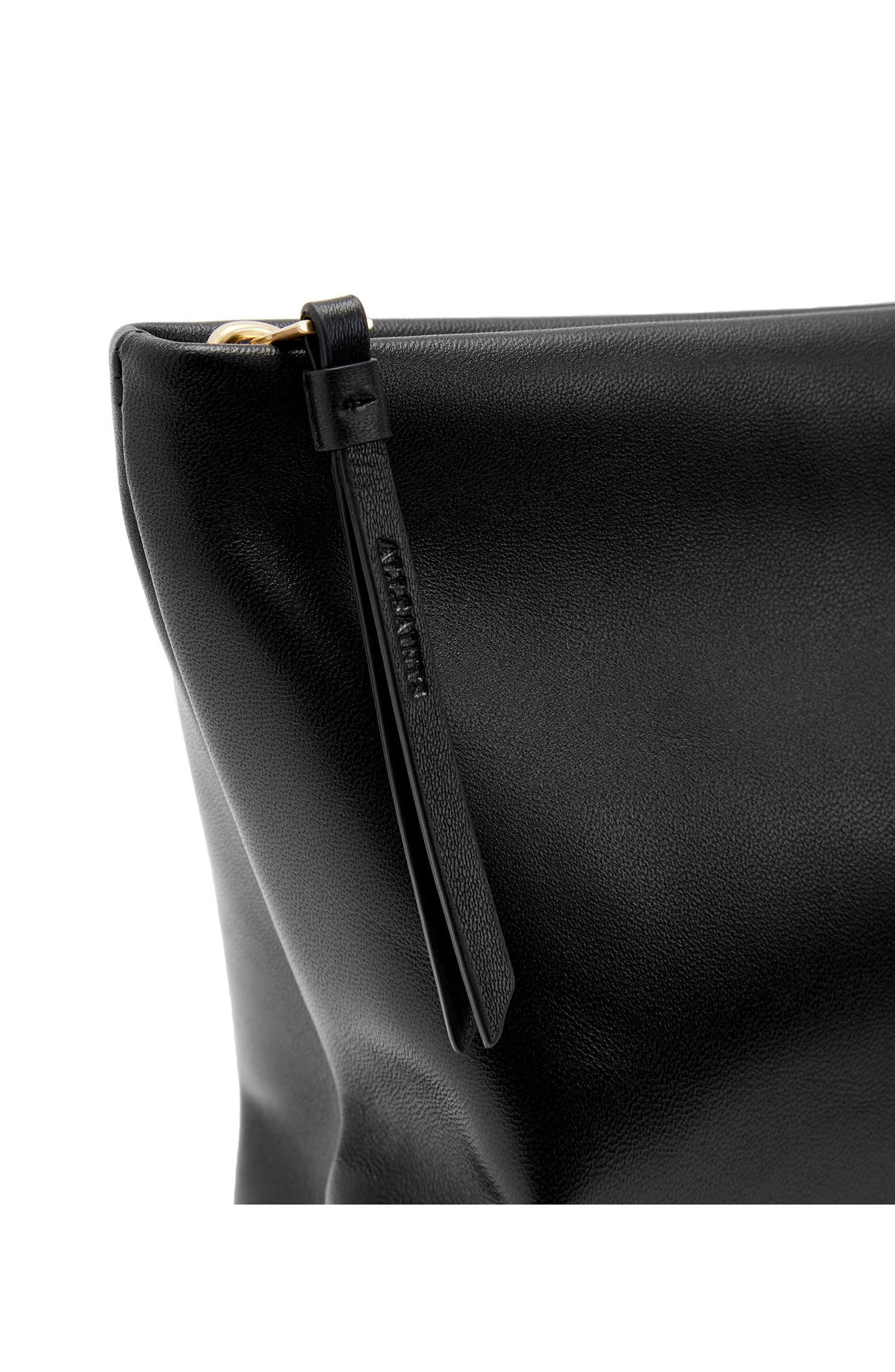 AllSaints Bettina Leather Clutch, Alternate, color, 