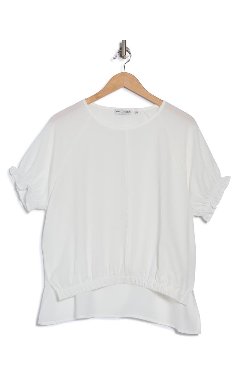 PATRIZIA LUCA Puff Sleeve High-Low Top, Alternate, color, Off White