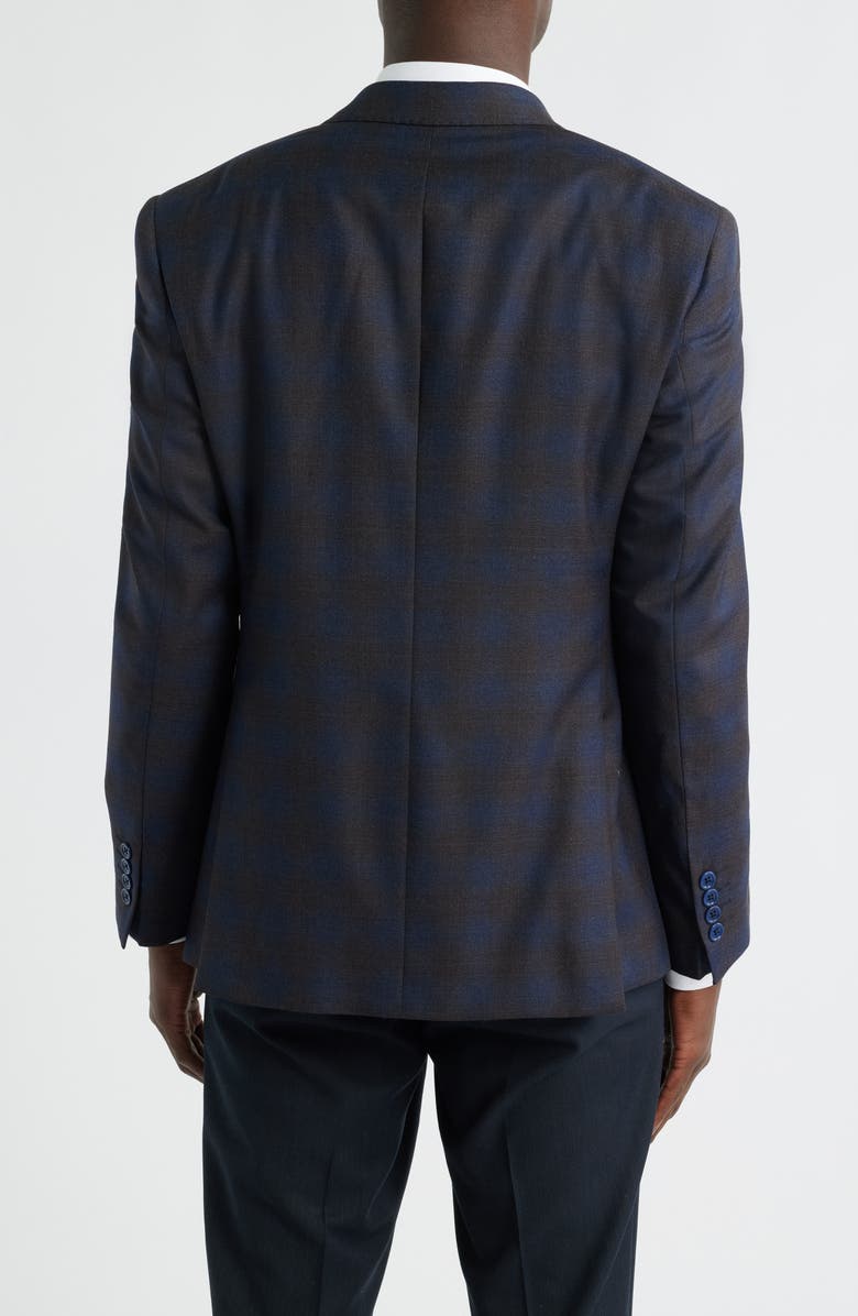 Emporio Armani G-Line Ombré Check Wool Sport Coat, Alternate, color, Brown