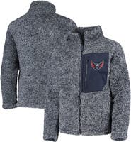 Outerstuff Girls Youth Navy Washington Capitals Fan Gear Sherpa Full-Zip Jacket
