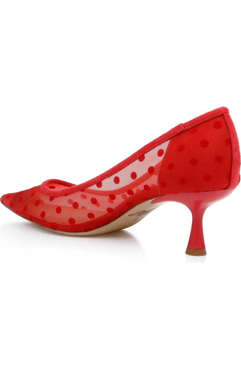 Jewel Badgley Mischka Elena Pointed Cap Toe Pump, Alternate, color, Red Microsuede