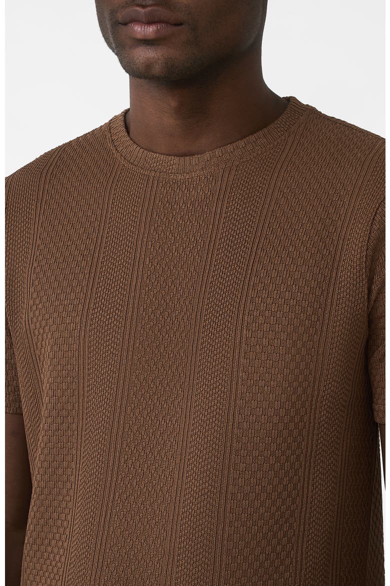 Cedro Slim Textured Tee, Alternate, color, Medium Brown